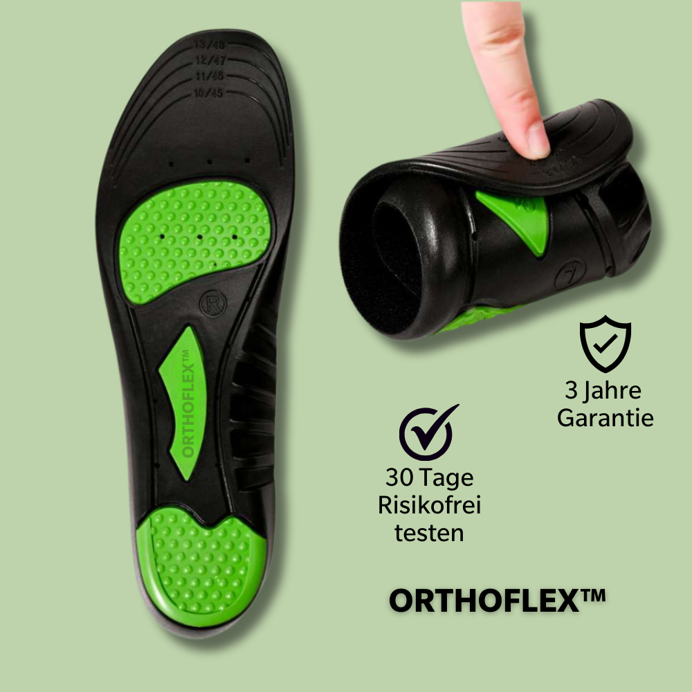 ORTHOFLEX™ - schmerzlindernde Einlegesohlen mit Spezial-Fersenschutz
